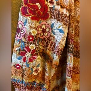Colorful Floral Embroidered Blouse by Savanna Jane 1X NEW